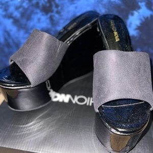 Black Platform Wedged Heels